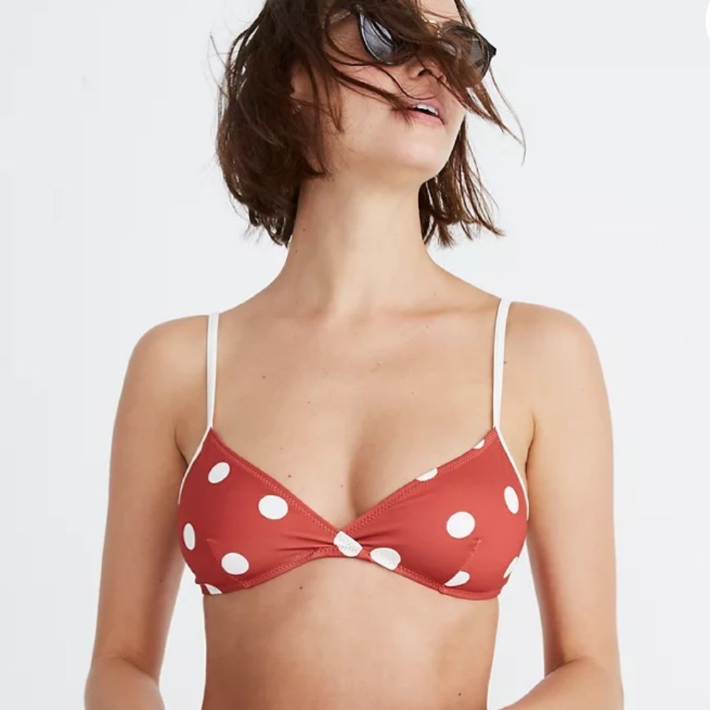 SOLID & STRIPED Brigitte Polka Dot Bikini Top XL